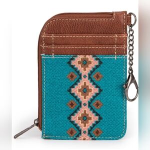 WRANGLER SOUTHWESTERN CARD CASE, Dark Turquoise